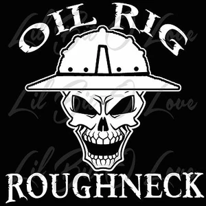 Plataforma petrolera cuello áspero calavera calcomanía de vinilo con casco plataforma petrolera plataforma industria petrolera - Imagen 1 de 12
