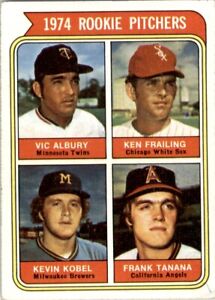 1974 Topps #605 Rookie Pitchers Albury / Frailing / Kobel / Tanana RC VG-EX