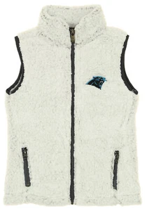 Outerstuff NFL Kids Girls Carolina Panthers Time Honored Fuzzy Teddy Fleece Ve - Picture 1 of 5