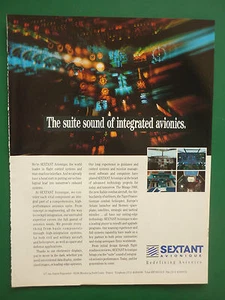 5/1993 PUB SEXTANT AVIONIQUE AVIONICS ELECTRONICS DISPLAYS OPTRONICS ORIGINAL AD - Picture 1 of 1