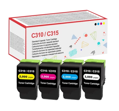 4x Compatible For Lexmark C310 C315 toner cartridges - FREE UK DELIVERY! VAT inc - Image 1 of 4