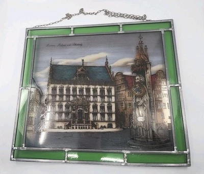 Stained Glass Picture Mosaic Schütting building in Bremen Germany In Metal Frame - Image 1 of 4