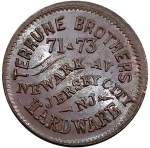 (1860er) Jersey City NJ-350-A-1a (R-4) Terhune Bros Bürgerkrieg Medaille Hardware - Bild 1 von 2