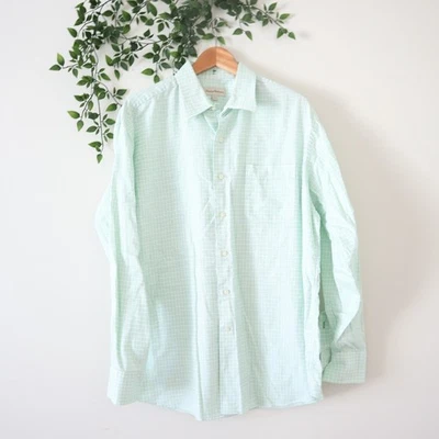 Camisa Tommy Bahama Para Hombre Verde Cuadros Manga Larga Con Botones 16 1/2 - 34/35 Foto 1 de 4