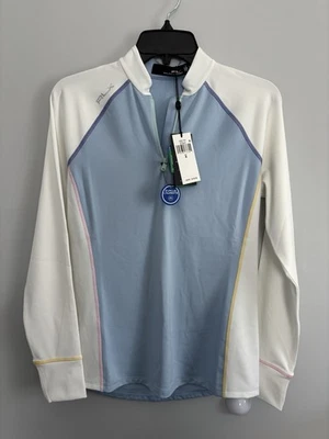 RLX Golf Ralph Lauren Quarter-Zip Pullover White/Blue Size Small NWT - Image 1 of 4