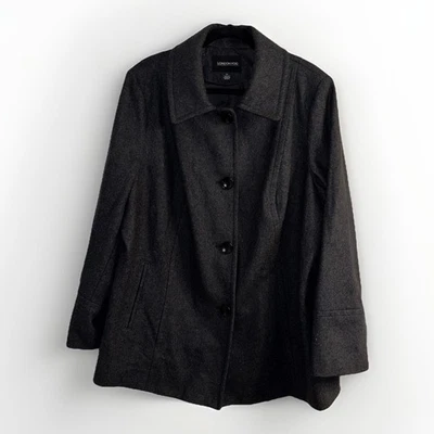 Chaquetón London Fog para mujer 3X mezcla de lana carbón invierno de un solo pecho $225 Foto 1 de 4