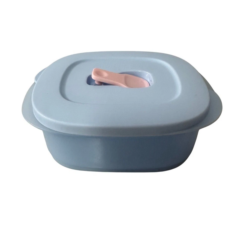 Tupperware Crystalwave Rectangular Bowl Microwave 500ml Blue Pink New Lunch - Image 1 of 1