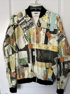 Chaqueta Tyvek vintage de entradas de conciertos unisex XL cremallera completa bandas de rock clásico - Imagen 1 de 10