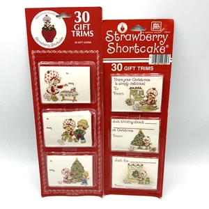 Vintage 1980er Erdbeere Shortcake Weihnachten Geschenkanhänger 60 Stück Posten NEU - Bild 1 von 8