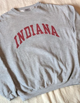 Vintage Indiana University Gray Reverse Weave Steve and Barrys Classic 90s Large - Image 1 of 4
