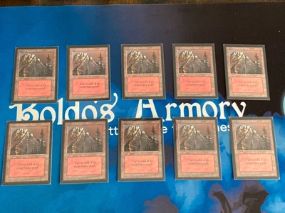 MTG Set of 10 Beta Limited Mountain Version A Magic: The Gathering Played - Image 1 of 4