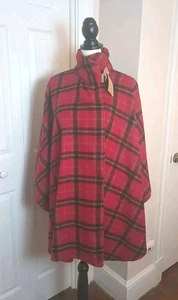 Specialty House Cape Poncho Damen O/S rot kariert  - Bild 1 von 9