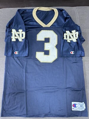 VINTAGE CHAMPION FOOTBALL JERSEY NOTRE DAME JERSEY JOE MONTANA CHAMPION SIZE 48 - Image 1 of 4