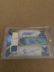 Matthew Stafford Reggie Bush Eric Ebron Auto Topps Triple Thread Jersey 2014