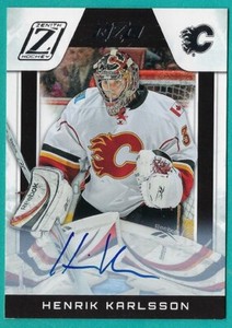 2010/11 Zenith card # 205 of Henrik Karlsson of the Calgary Flames
