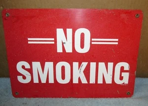 Vintage NO SMOKING Steel Sign Industrial 14 x 10 Man Cave S692 - Picture 1 of 10
