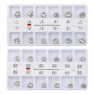Dental Crown Stainless Steel Temporary Crowns Primary Molar Dental Therapy Tool - Picture 1 of 11