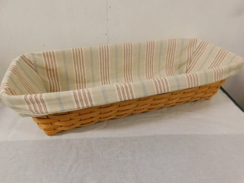 Longaberger 2002 Window Box Basket & Fabric Liner Cover