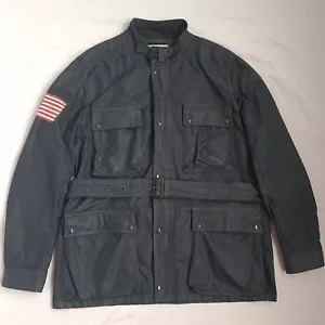Denim & Supply Ralph Lauren Herren Wachsjacke Gr. XXL Biker Gürtel Baumwolle Mantel - Bild 1 von 24
