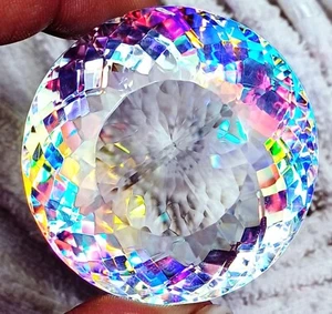 Round Cut Big Size Mystic Quartz Certified 404+ Ct Loose Gemstone With Free Gift - Picture 1 of 15