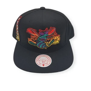 Mitchell & Ness Charlotte Hornets High Grade Black Adjustable Snapback Hat Cap - Picture 1 of 6