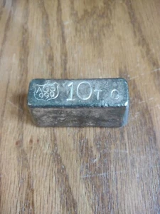 Vintage Rare AGS American Gold & Silver 10 Troy Oz .999 Old Pour Silver Loaf Bar - Picture 1 of 5