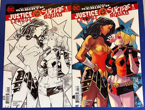 JUSTICE LEAGUE vs SUICIDE SQUAD #1 Manapul Fried Pie Color y B&W Variante Lote. - Imagen 1 de 6
