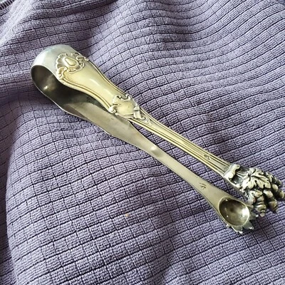 Ancienne Pince À Sucre Argent Massif vermeil poinçon Minerve poids 69,3 grammes - Photo 1/4