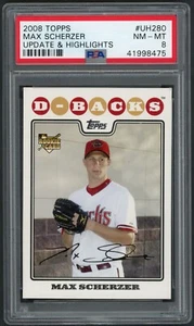 2008 Topps Max Scherzer Diamondbacks PSA 8 NM-MT Update & Highlights Rookie Card - Bild 1 von 2