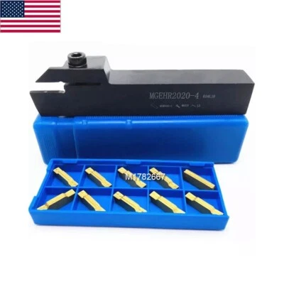 ZIMI 1× MGEHR2020-4 4mm Grooving Turning Holder CNC Lathe Tool + 10* Carbide Inserts