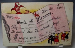 BANCA DEL PIACERE COPIA DELL'ASSEGNO RAMO JOLLITY CARTOLINA ANNI '10 2-1 - Foto 1 di 5