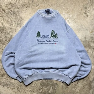 Abram Lake Park Vintage Ontario Kanada Rundhalsausschnitt Natur Pullover Herren mittelblau - Bild 1 von 5