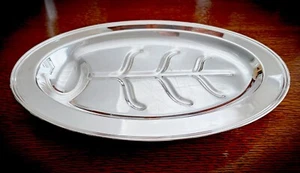 Plato/árbol con patas vintage R H Stearns Co Boston, placa de plata masiva - 16" - Imagen 1 de 3