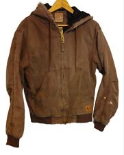 Vintage Berne Workwear Jacket M Active Canvas Brown Zip Worn