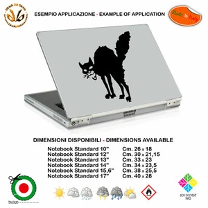Gatto nero Black cat adesivi scontornati notebook tablet sticker pvc cropped - Bild 1 von 2