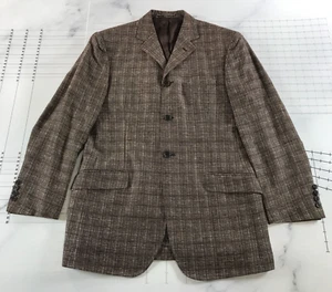 Dolce & Gabbana Blazer Mens US 40R EUR 50R Brown Tweed Wool Linen Blend - Picture 1 of 15