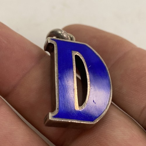 CIONDOLO VINTAGE GUCCI ARGENTO STERLING LETTERA D SMALTO