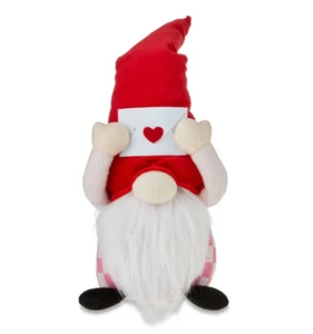 Valentine's Day Red and White Gnome Plush Decor, 17 in, plush home decor - Picture 1 of 4