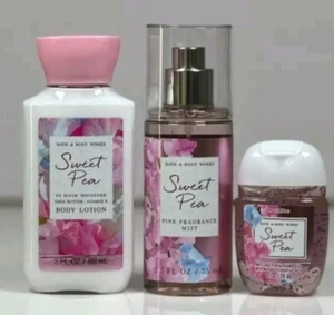 🌷 Happy Mother's Day ❤️ Bath and Body Works Sweet Pea Travel Size Gift Set - Picture 1 of 2