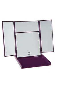 Sharper Image Compact Magnification LED Touch Mirror Purple - Picture 1 of 3