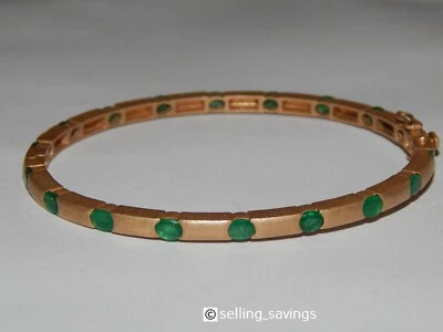 BRAZALETE BRAZALETE ETERNIDAD OVALADO ACABADO MATE ESMERALDA AMARILLO 14K 12,3 GRAMOS Foto 1 de 4