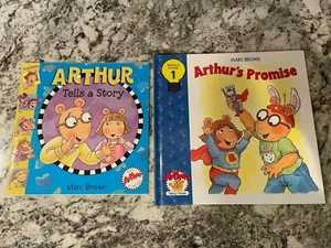 Arthur Lot of 2 Books Tells a Story and Arthur's Promise by Marc Brown - Picture 1 of 4
