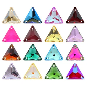 AUREA Crystals A3270 Triangle Sew-On Stones Crystals 3 Holes for Sewing - Picture 1 of 52