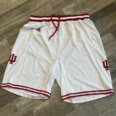 Men’s Adidas Indiana Hoosiers IU Basketball Shorts White Mesh XL 34-38 11” Cover