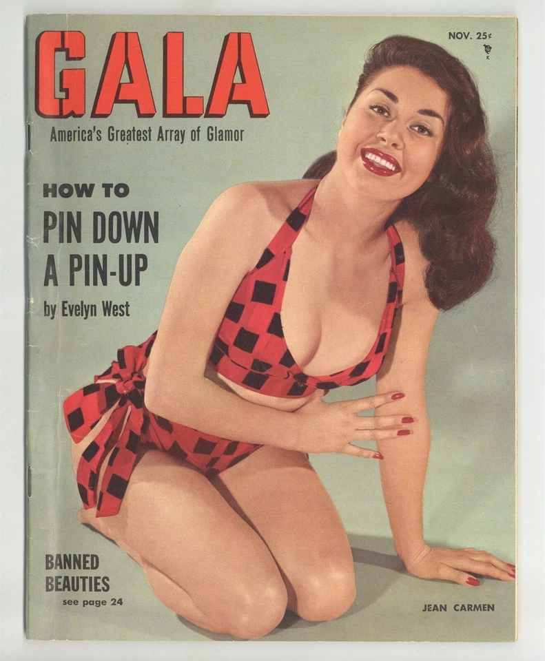 Gala 1955 Tempest Storm, Bettie Page, Evelyn West 68pgs Pinup Magazine M35206 - Image 1 of 2