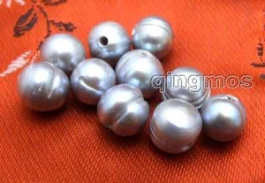 Venta al por mayor 10 piezas 9-11 mm gris patata agua dulce natural agujero perla-los647 - Imagen 1 de 4