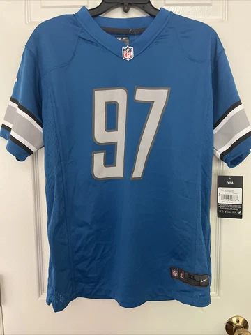 Nike Aidan Hutchinson Detroit Lions Official Game Jersey Home Blue Kids XL 18/20 Cover
