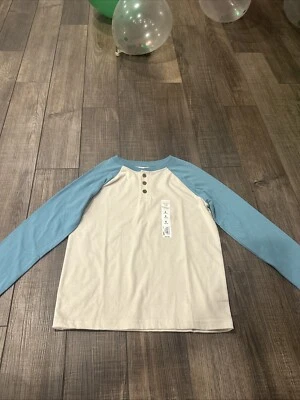 Camiseta Jumping Beans Suave Niños Talla 8 Nueva Camisa Manga Larga Azul y Blanca Foto 1 de 4