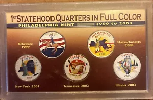 1st Statehood Quarters in Full Color Philadelphia Mint 1999-2003 Excellent! - Picture 1 of 3