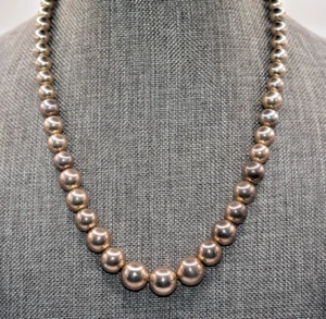 TIFFANY & CO. STERLINGSILBER 925 GRADUIERTE PERLEN KUGEL HALSKETTE 16" - Bild 1 von 8